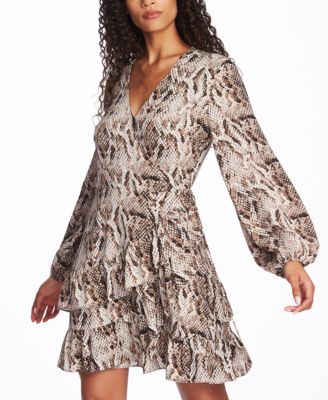 1.STATE Ruffled Snake-Print Wrap Dress \u0026 Reviews - Dresses - Women - Macy's